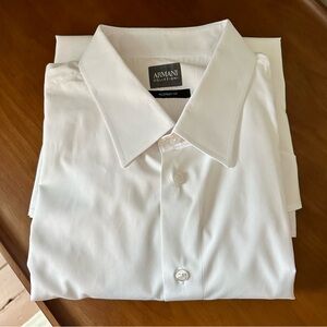 Beautiful Men’s White Armani Dress Shirt Size 46 NBW
